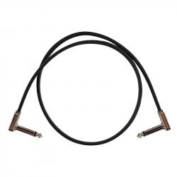 Соединительный кабель плоский, 60 см, угловой джек/угловой джек, чёрный. ERNIE BALL 6228