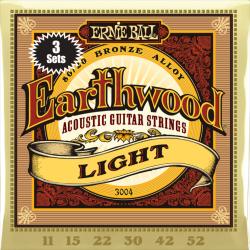 Струны для акуст.гитары (набор из трёх комплектов 2004) Earthwood 80/20 Bronze Light (11-15-22w-30-4... ERNIE BALL 3004