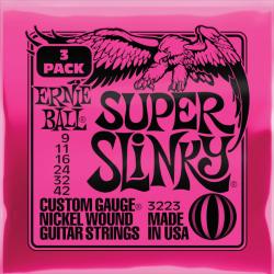 Струны для эл.гитары (набор из трёх комплектов 2223) Nickel Wound Super Slinky (9-11-16-24w-32-42) ERNIE BALL 3223
