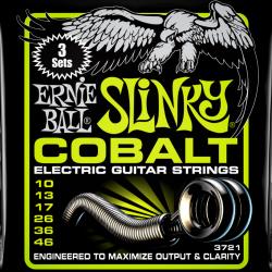 Струны для эл.гитары (набор из трёх комплектов 2721) Cobalt Electric Regular Slinky (10-13-17-26-36-... ERNIE BALL 3721