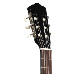 Классическая гитара, размер 3/4, верхняя дека, задняя дека и обечайка: липа, гриф: клён, с анкерным стержнем, накладка: пау ферро, цвет чёрный STAGG SCL50 3/4-BLK