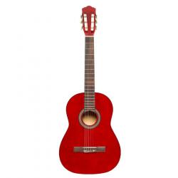 Классическая гитара, размер 4/4, верхняя дека, задняя дека и обечайка: липа, гриф: клён, с анкерным ... STAGG SCL50-RED