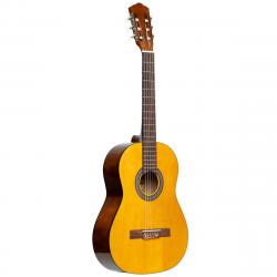 Классическая гитара, размер 4/4, верхняя дека, задняя дека и обечайка: липа, гриф: клён, с анкерным стержнем, накладка: пау ферро, цвет натуральный STAGG SCL50-NAT