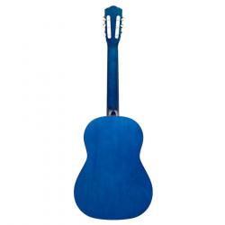Классическая гитара, размер 4/4, верхняя дека, задняя дека и обечайка: липа, гриф: клён, с анкерным стержнем, накладка: пау ферро, цвет синий STAGG SCL50-BLUE