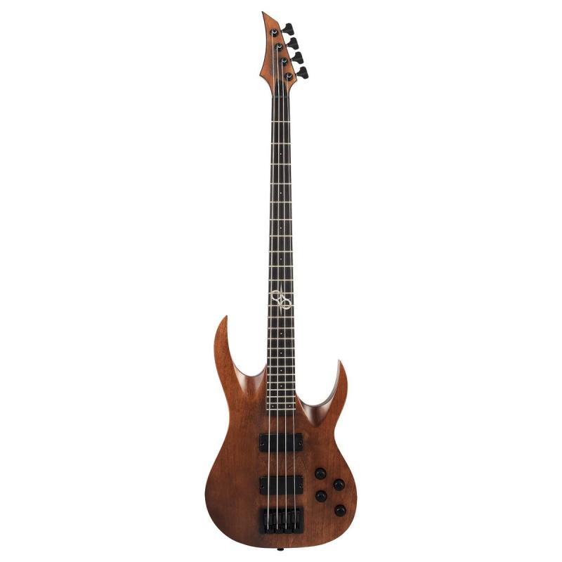  Бас-гитара, HH, активная электроника, цвет искусственно состаренный коричнеывый SOLAR GUITARS AB2.4AN
