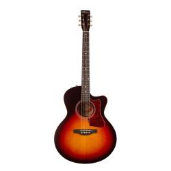 Электроакустическая гитара, mini-Jumbo, Fishman, цвет вишневый санберст NORMAN B18 CW MJ CB A-E