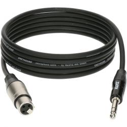 Микрофонный кабель XLR(F)/ cтерео джек, 1,5 м, черный, разъемы Klotz KLOTZ GRG1FP01.5 GREYHOUND