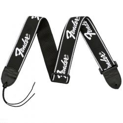 Гитарный ремень, цвет черный FENDER Running Spaghetti Logo Strap Black