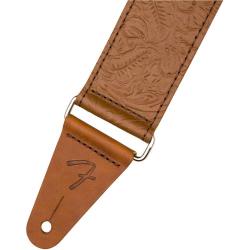 Гитарный ремень, кожа, цвет коричневый FENDER Tooled Leather Guitar Strap 2 Brown