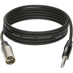 Готовый микрофонный кабель, разъемы XLR папа - Stereo Jack, длина 1.5 м KLOTZ GRG1MP01.5 GREYHOUND