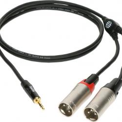 Компонентный кабель серии MiniLink с разъемами stereo mini jack - 2 XLR папа, цвет черный, 1.8 метра KLOTZ KY9-180