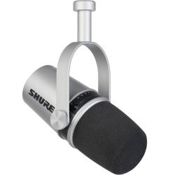 Гибридный широкомембранный USB/XLR микрофон для записи/стримминга речи и вокала, цвет серый SHURE MOTIV MV7-S