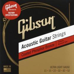 Струны для акустической гитары GIBSON Phosphor Bronze Acoustic Guitar Strings Ultra-Light
