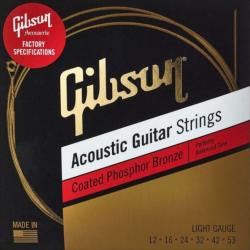 Струны для акустической гитары, .012-.053 GIBSON SAG-CPB12 COATED PHOSPHOR BRONZE STRINGS LIGHTS