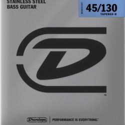 Super Bright Tapered Комплект струн для 5-струнной бас-гитары, нерж.сталь, 45-130 DUNLOP DBSBS45130T
