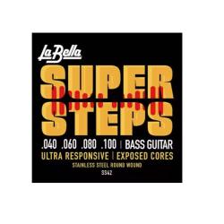 Super Steps Комплект струн для бас-гитары, сталь, 40-100 LA BELLA SS42