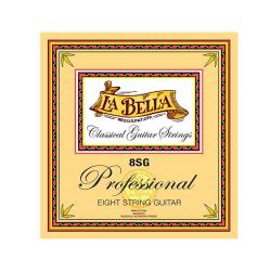 Комплект струн для 8-струнной классической гитары, посеребренные LA BELLA 8SG