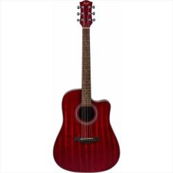 Акустическая гитара с вырезом, в.дека-махагони, корпус-махагони, цвет красный FLIGHT D-155C MAH RD