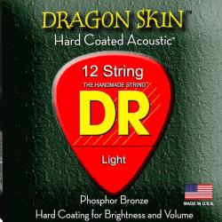 Cтруны серия Gragon Skin для 12-стр. акустич. гитары, Clear Coated, Extra Light (10-48) DR STRINGS DSA-10/12