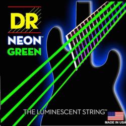Cтруны серия Hi-Def NEON для бас-гитары, зеленые светящиеся, Heavy (50-110) DR STRINGS NGB-50