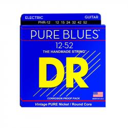 Cтруны серия Pure Blues для электрогитары, чистый никель, Extra Heavy (12-52) DR STRINGS PHR-12
