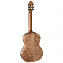 Классическая гитара 7/8, верхняя дека: массив ели, задняя дека и обечайка: экзотик махагон, гриф: тунакалантас (красное дерево), накладка: овангкол, цвет: natural/dark stained satin LA MANCHA Rubi SMX/63