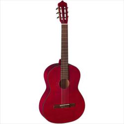 Классическая гитара, верхняя дека: массив ели, задняя дека и обечайка: клён, гриф: нато, накладка: овангкол, цвет: see through red open pore LA MANCHA Rubinito Rojo SM