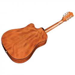 Электроакустическая гитара формы дредноут с вырезом, корпус - массив махагони, цвет - натуральный GUILD D-120CE