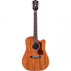 Электроакустическая гитара формы дредноут с вырезом, корпус - массив махагони, цвет - натуральный GUILD D-120CE