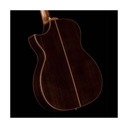 Акустическая гитара с кейсом, лимитированная, верх дека цельная ель, обечайка цельный палисандр, гриф махогани/орех/эбен, нестандартные отверстия (верх и боковая дека) CORT Roselyn LE