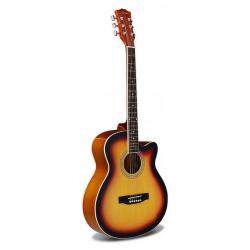 6-струнная акустическая гитара с вырезом, размер 40``, корпус липа, гриф махагон, покрытие 3-цветный санберст SMIGER GA-H10-3TS