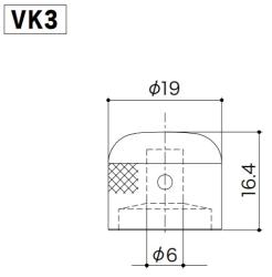 Ручка потенциометра, черный хром GOTOH VK3-CK