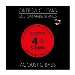 Pro Комплект струн для акустической бас гитары, с покрытием, 45-100 ORTEGA ABP-4