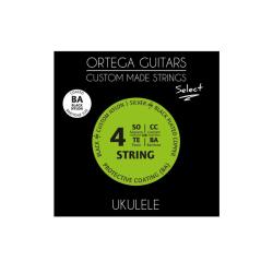 Комплект струн для укулеле баритон, черный нейлон, с покрытием ORTEGA UKSBK-BA