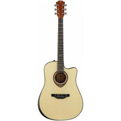 Электроакустическая гитара, c вырезом и скосом, ель/сапеле, цвет натуральный FLIGHT AD-455CE NA
