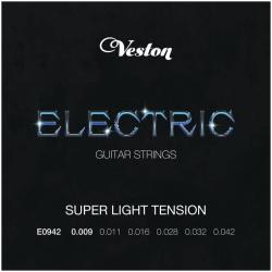 Струны для электрогитары, натяжение Super Light VESTON E 0942