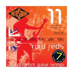 Струны для 7-струнной электрогитары, никелевое покрытие, 11-58 ROTOSOUND R11-7 Strings Nickel Medium