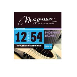 Струны для акустической гитары, Серия: Phosphor Bronze, Калибр: 12-16-24-34-44-54, Обмотка: круглая, фосфористая бронза, Натяжение: Medium Light. MAGMA STRINGS GA140PB