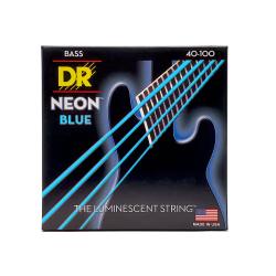 Струны для 4-струнной бас-гитары, Калибр: 40-100, Серия: HI-DEF NEON™, Обмотка: посеребрёная/никелир... DR STRINGS NBB-40