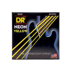 Струны для 4-струнной бас-гитары, Калибр: 40-100, Серия: HI-DEF NEON™, Обмотка: посеребрёная/никелир... DR STRINGS NYB-40