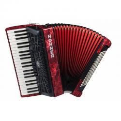 Аккордеон 4/4, 3-х голосный, правая клавиатура - 41 клавиша, 7 регистров, левая клавиатура - 120 бас... HOHNER The New Bravo III 120 A16831 Red