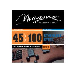 Струны для бас-гитары, Серия: Stainless Steel, Калибр: 45-65-80-100, Обмотка: круглая, нержавеющая сталь, Натяжение: Medium Light. MAGMA STRINGS BE160S