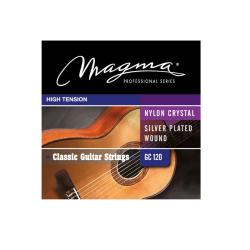 Струны для классической гитары, Серия: Nylon Crystal Silver Plated Wound, Обмотка: посеребрёная, Натяжение: High Tension. MAGMA STRINGS GC120