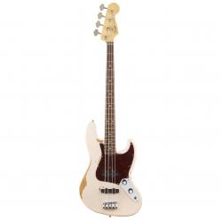 Бас-гитара, именная модель Фли (RHCP), цвет коралл FENDER Flea Jazz Bass Rosewood Fingerboard Roadworn Shell Pink