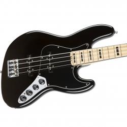 Бас-гитара, цвет черный FENDER American Elite Jazz Bass, Maple Fingerboard, Black