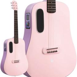 Трансакустическая гитара с чехлом, цвет розовый LAVA BlueTouch Pink