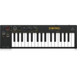 MIDI-контроллер с 32-клавишной клавиатурой, 64-голосной полифонией и сенсорными полосами высоты тона и модуляции BEHRINGER SWING