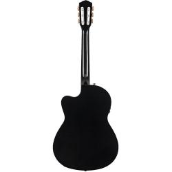 Электроакустическая классическая гитара, топ массив ели, цвет черный. С кейсом. FENDER CN-140SCE Black 