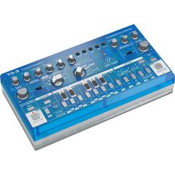 Аналоговый басовый синтезатор с 16-ступенчатым секвенсором и фильтрами VCO, VCF и VCA, прозрачный синий BEHRINGER TD-3-BB