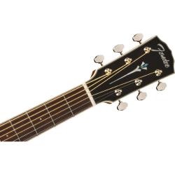 Электроакустическая гитара, цвет черный, кейс в комплекте FENDER PM-1E DREAD MAH, BLK TOP